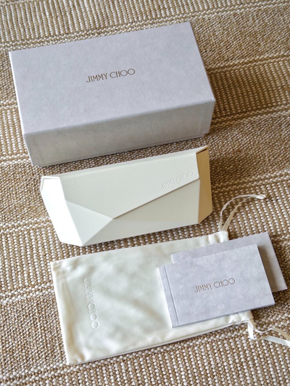 Authentic Jimmy Choo Geometric Sunglass Case & Box Set, Luxury, NEW